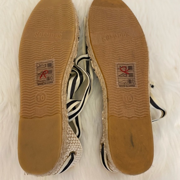 Soludos Lace Up Striped Espadrille Sandals Size 10 - Picture 11 of 11